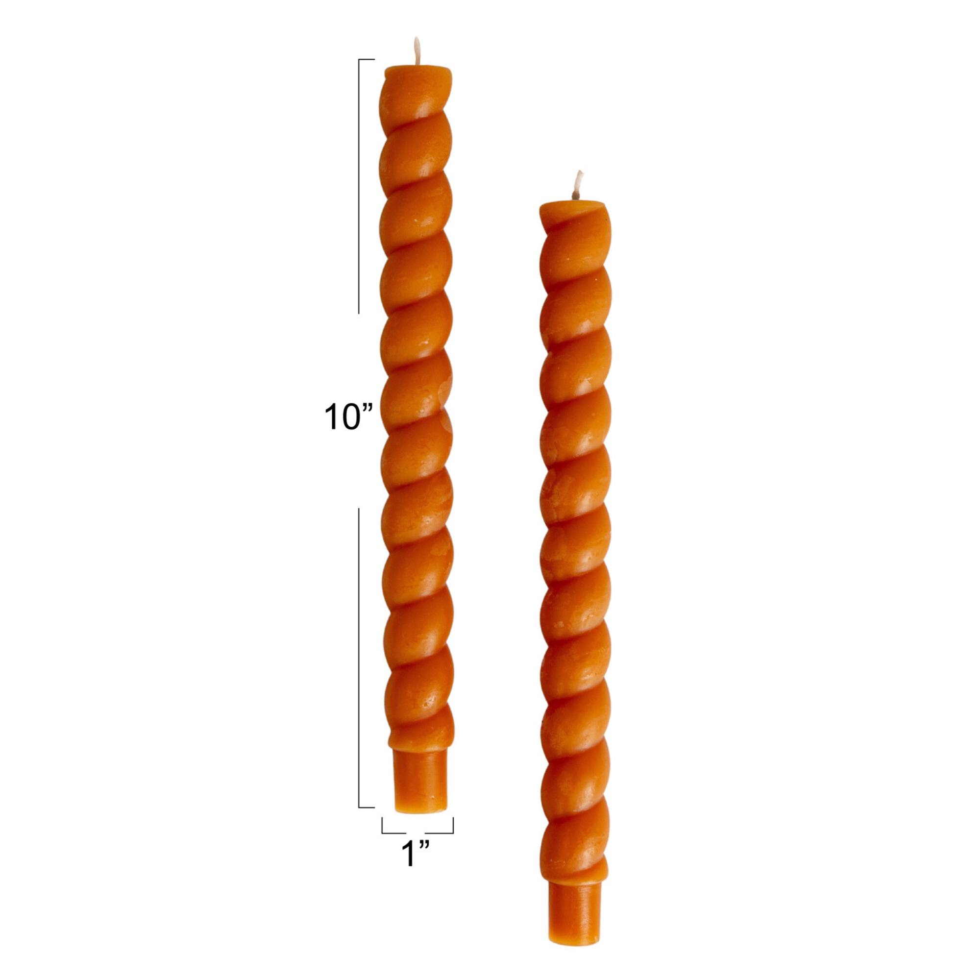 Hello Honey® 10" Camel Brown Unscented Twisted Taper Candles, 2ct.